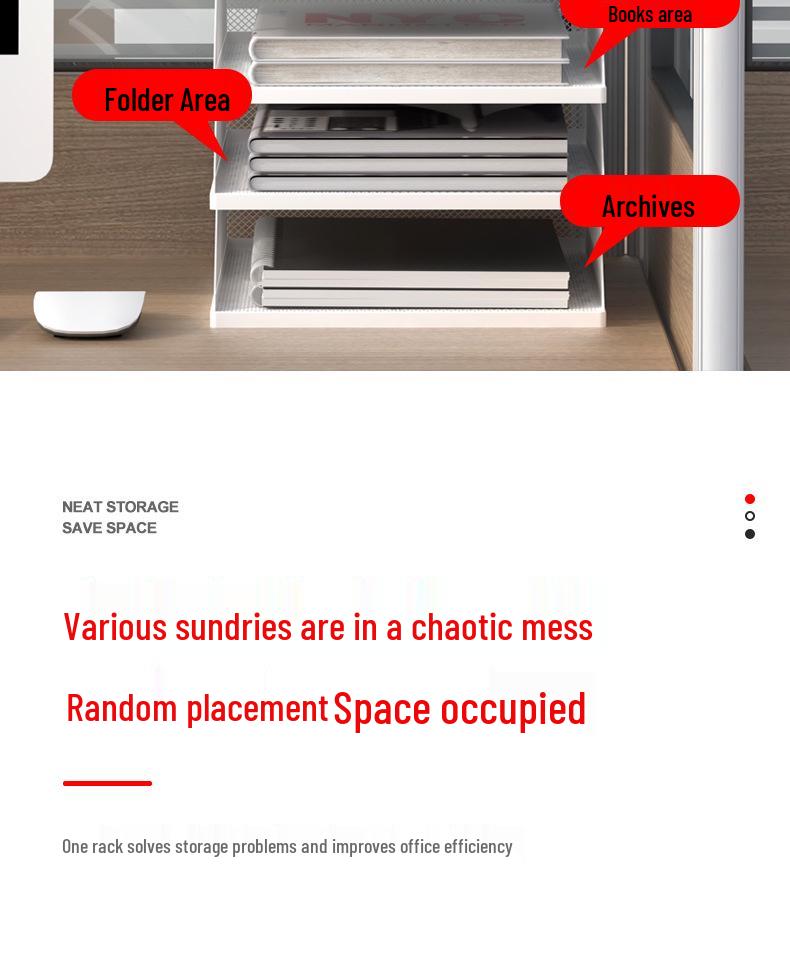 A3A4 Metall Desktop Aktenorganizer Rack - Büroarbeitsplatz Dokumentenhalter