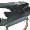 HERMES Kabak Elan PM Shoulder Bag Tote Bag Leather/Canvas Dark navy