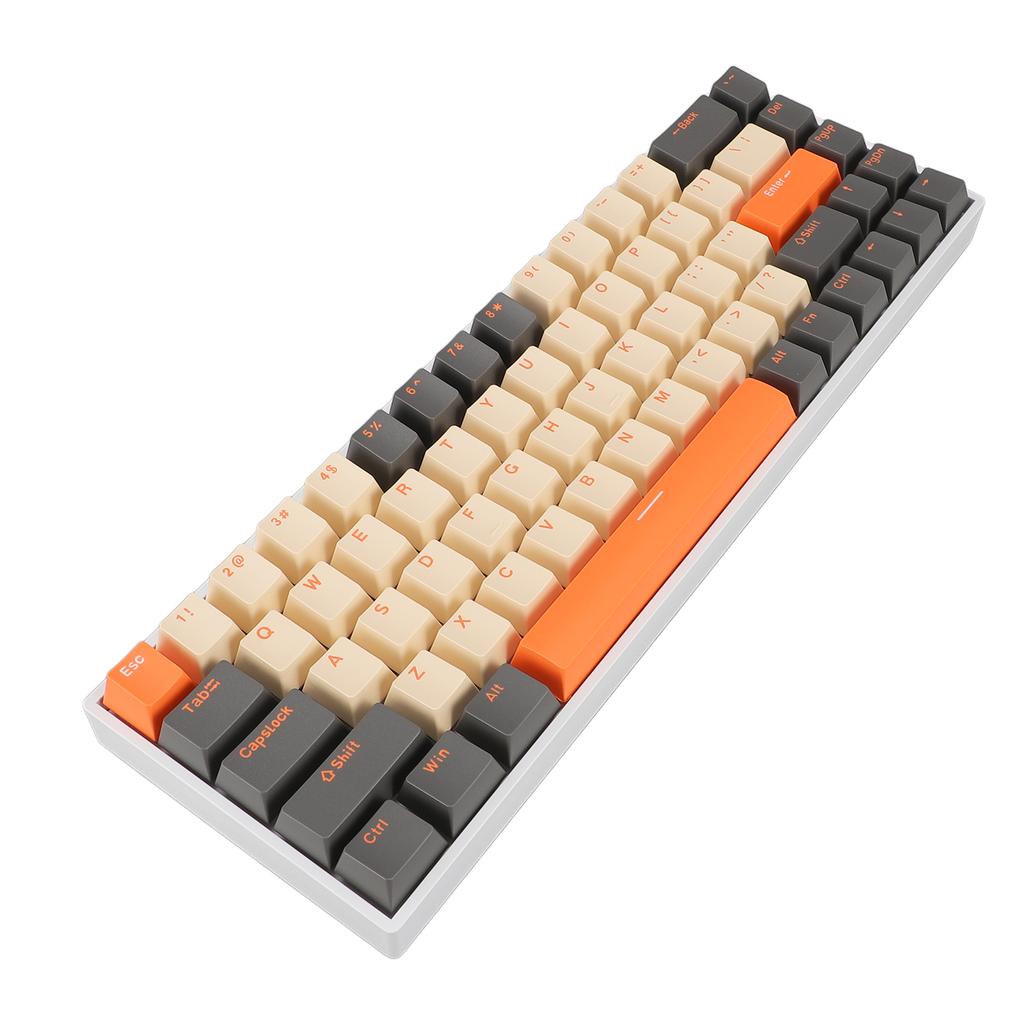 60-percentná mechanická klávesnica, 68 klávesov, RGB podsvietená ergonomická káblová herná klávesnica typu C s červeným podsvietením