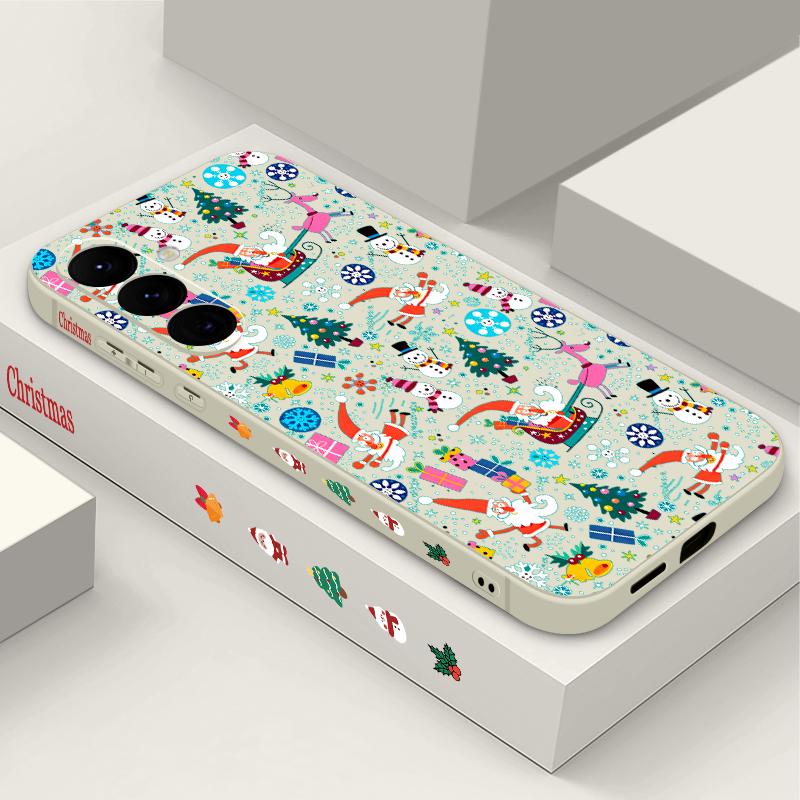 

Чехол со шнурком, с рождественским узором снеговика, для Samsung Galaxy A55 A54 A56 S25 A53 A52 A14 A34 A15 A35 S23 S24 Ultra S20 FE S21 S22 Ultra, противоударный capa Samsung Galaxy A52 / A52S белый