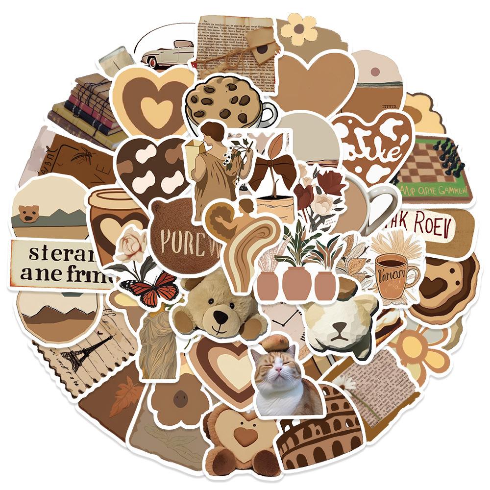 50Pcs/Set Maillard Styles Art Series 01 Stickers DIY Fashion Waterproof Doodle Decals Stickers