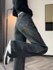 Women Vintage Straight Loose Drape Jeans 90s High Waist Elegant Wide Leg Mop Pants Korea Fashion Plus Size Casual Trousers Streetwear