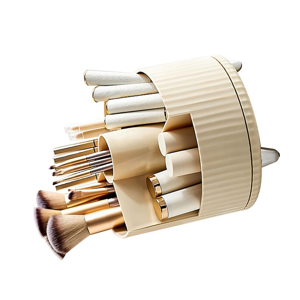 Makeup Brush Holder 360 Degree Rotating Cosmetic Storage Cup for Vanity Small Perfume Lipstick
