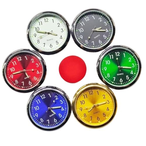 Car Analog Radio Clock Multifunction High Precision Mini Quartz Glow In the Dark Sticky