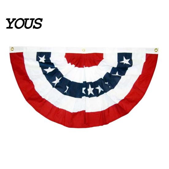 Fächer für Feiertage USA-Flagge, 4. Juli Amerikanische Flaggen-Girlande, Rot Weiß Blau Hochwertige Patriotische Deko Halb-Banner für