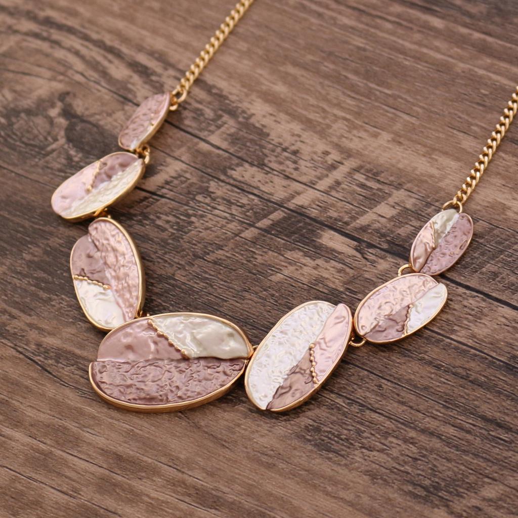 Enamel geometric starfish necklace, women's simple high-end irregular flower necklace