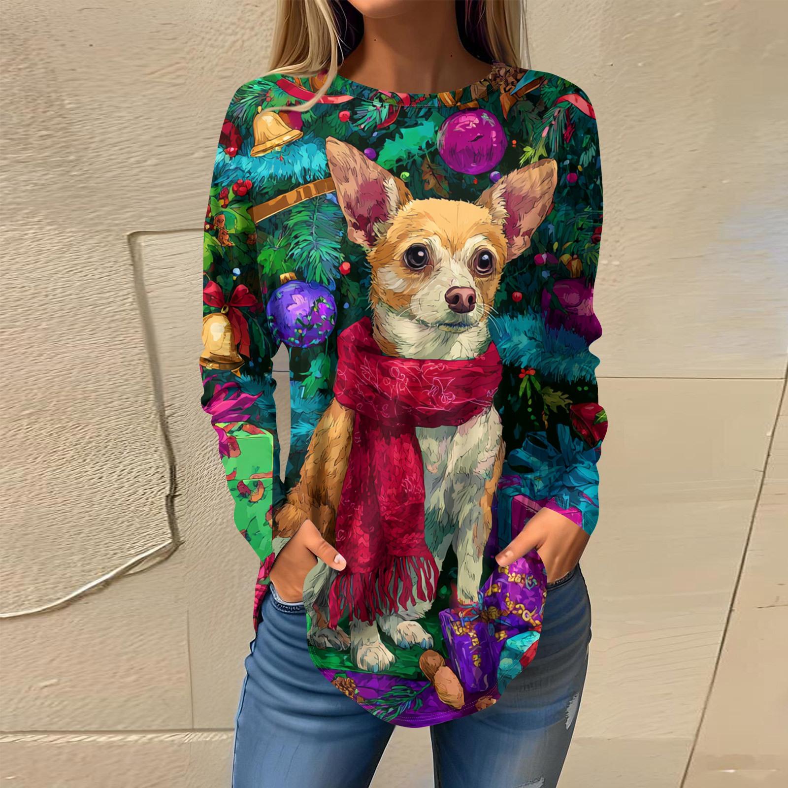 

Футболки женские осенние повседневные рубашки с длинным рукавом толстовка винтажный графический принт топ пуловер ко Дню святого Валентина M