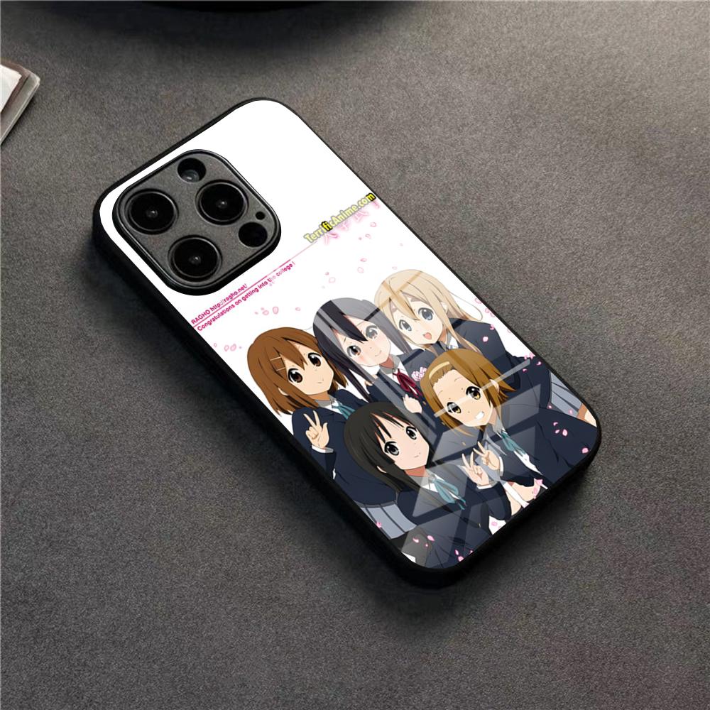 Cute Anime Girl K-ON Phone Case For 17 Pro Max IPhone 16 Pro 14 12 11 13 Mini X XR XS 15 Plus SE Glass Cover