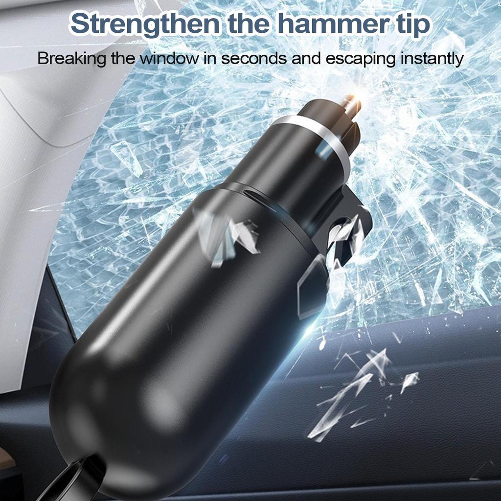 Car Safety Hammer Glass Breaker 2-in-1 Portable Car Hammer Seatbelt Cutter Ergonomic Automotive Escape Supplies for Vehicle Auto