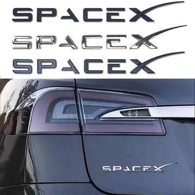 3D ABS Samolepka s písmeny SPACEX Pro Tesla Zadní víko kufru Znak Odznak Samolepky na auto Decal pro Model 3/Y/X/S
