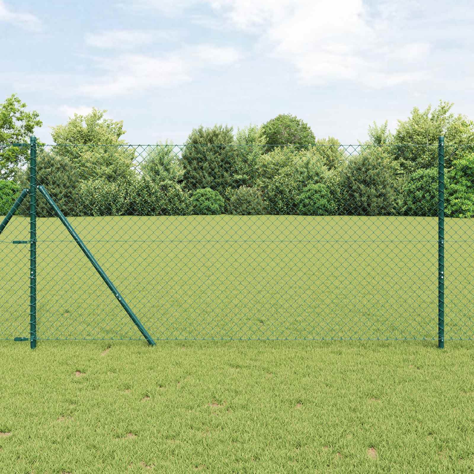 vidaXL Maschendrahtzaun 10 x 1,5 m Stahl Grün grün