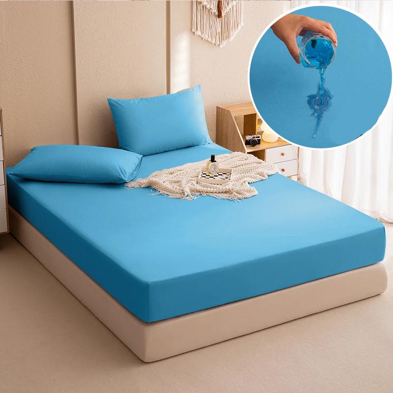 Wodoodporne prześcieradło z gumką, Miękka pościel, białe, Grube prześcieradło, odporne na mocz, odpowiednie dla dzieci i osób starszych