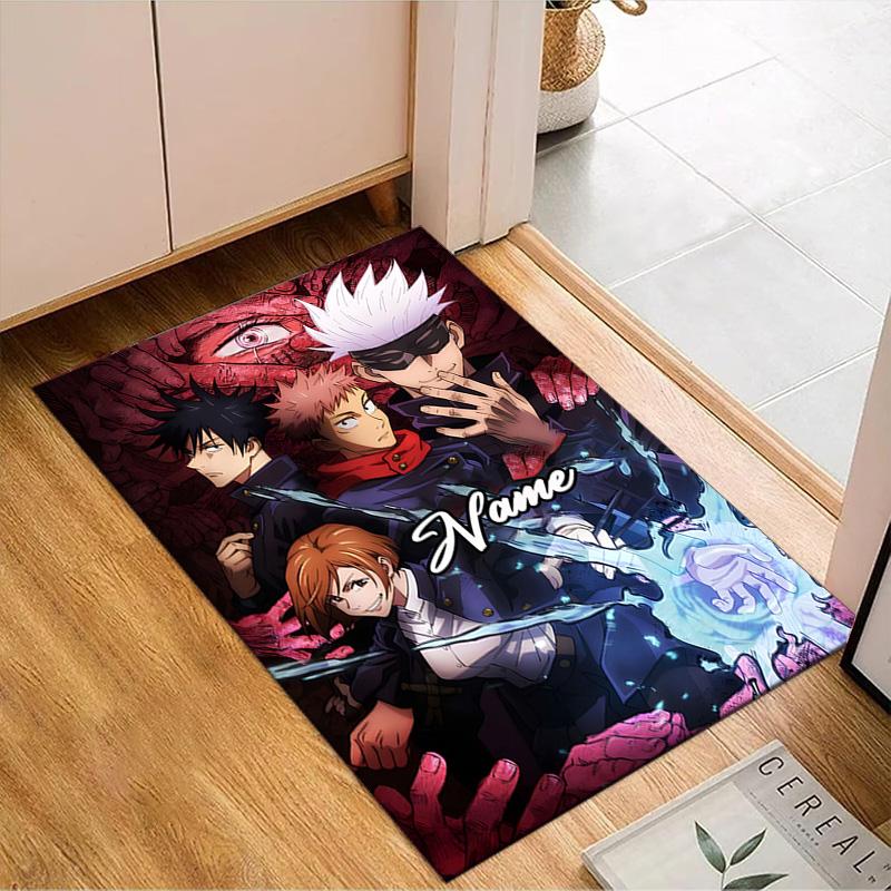 Benutzerdefinierter Name Jujutsu Power Teppich Spielteppich, Fußmatte für Schlafzimmer Wohnzimmer Eingangsbereich Teppich, Wohnkultur Idee Geschenk für Weihnachten Geburtstag