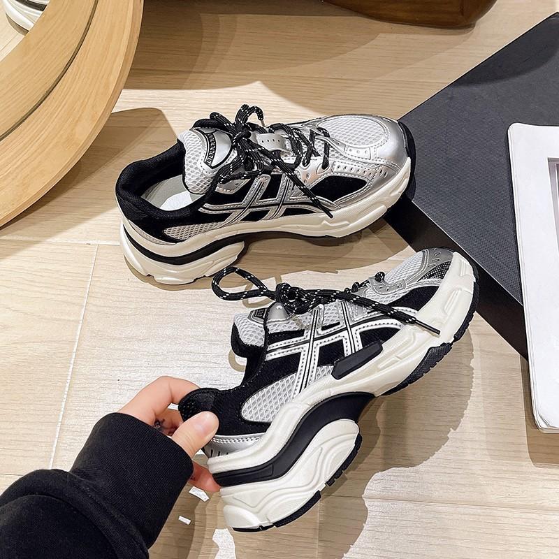 Spring 2025 new dad shoes student platform height increase casual Korean version girls running sneakers women