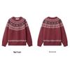 Men's Fair Isle Round Neck Sweater: Autumn/Winter Retro Knit Pullover
