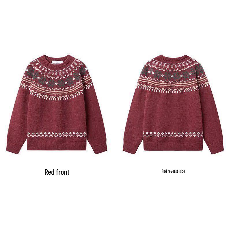 Men's Fair Isle Round Neck Sweater: Autumn/Winter Retro Knit Pullover
