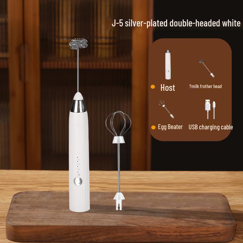 Nuevo Batidor de Leche Eléctrico de Acero Inoxidable y Mezclador Portátil