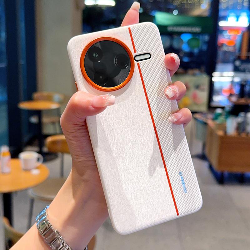 Für Xiaomi Redmi K80 5G/Poco F7 Pro 5G Hülle Spleiß PC + PU Leder Handy Rückabdeckung mit Metall-Kameraring/Tasten