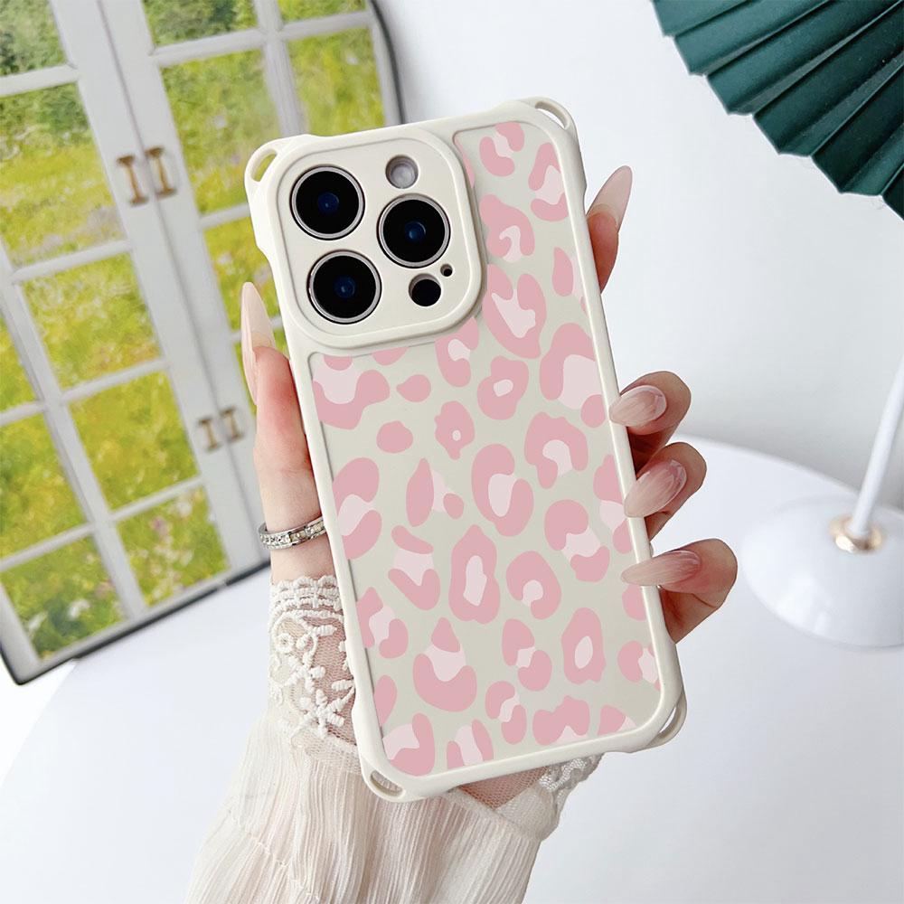Retro Colorful Purple Leopard Women For Iphone 17 16 15 14 12 Phone Case Four Corner Anti Fall Protection Portable Hanging Rope