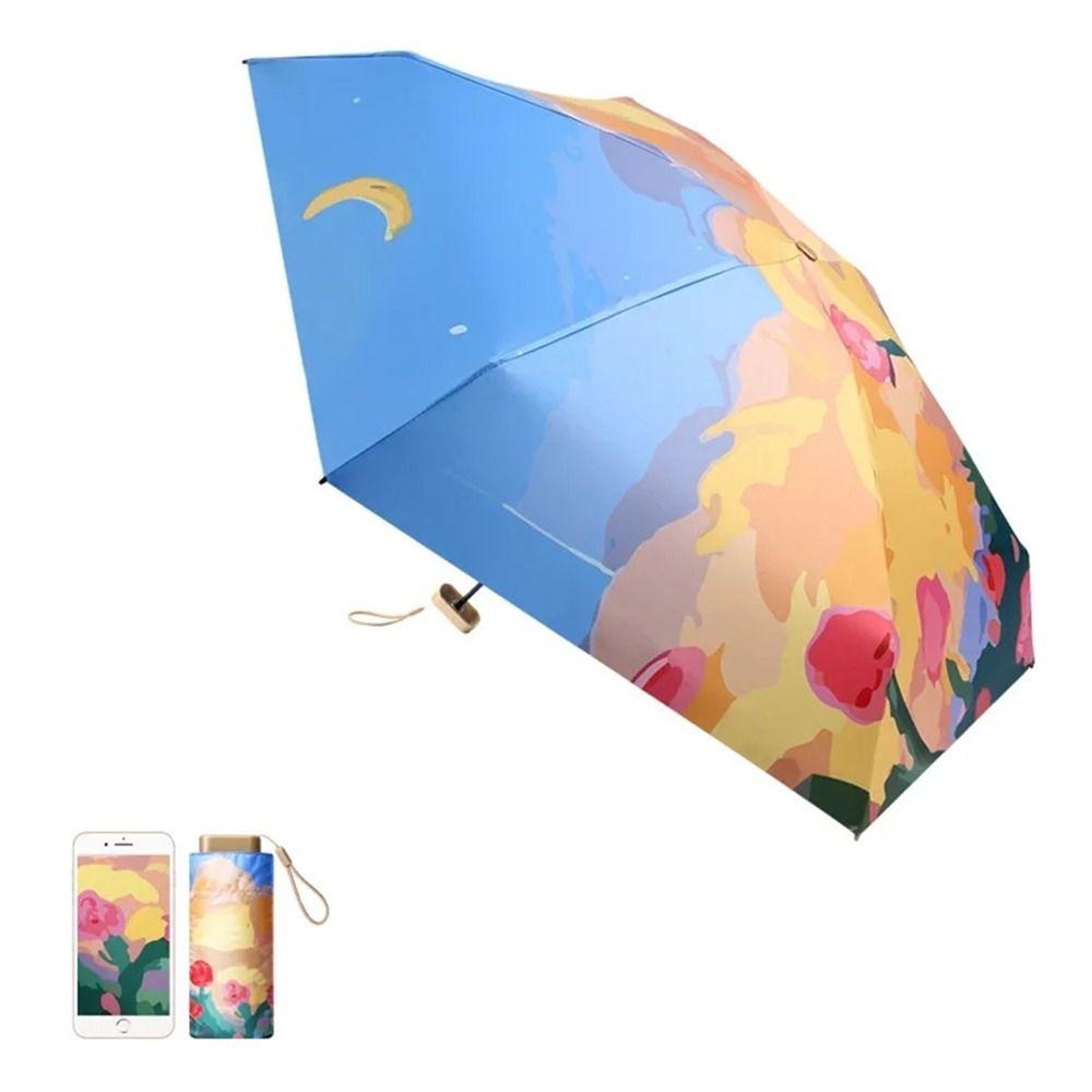 Mini Rain Umbrellas Anti UV Pocket Sunshade Umbrella 6-Folding Parasol  Student
