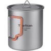 Ti Artisan Titanium Ultralight Titanium Camping Mug with Plastic Folding Handle and Perfect for Outdoor and Travel Pot, Cup, Lid, Camping, Hiking,