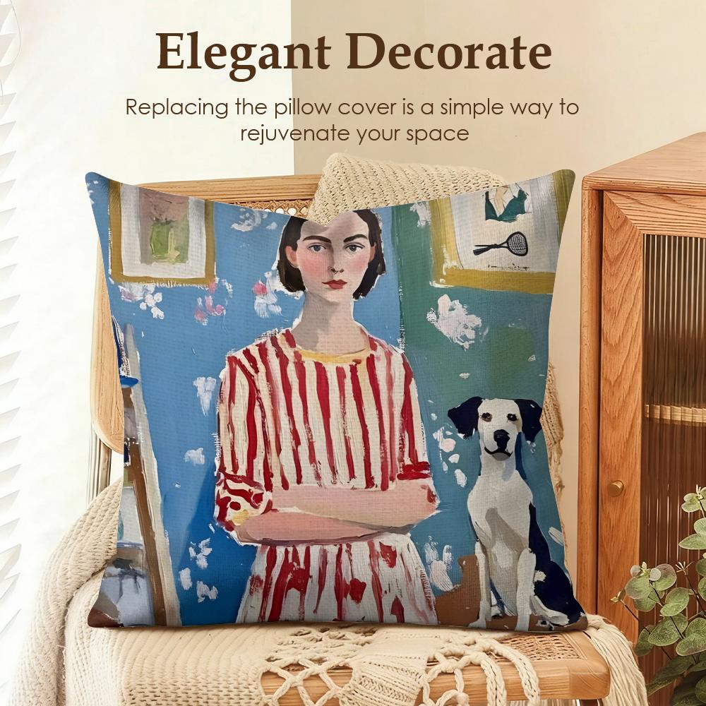 Art DDavid Hockney Cushion Cover Natural Linen Organic Fabric DoubleSided Printing Sofa Home Decor Gift Pillow Case