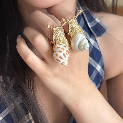 Jewelry Accessories Shell Snail Ring Korean Style Bohemia Finger Ring Ocean Animal Ring  Friend