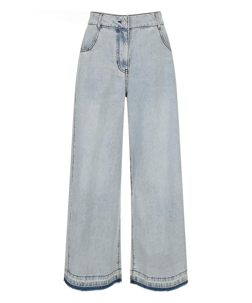 MAREMONTE Washed Hem Wide Denim Pants_M245Mdn36P0