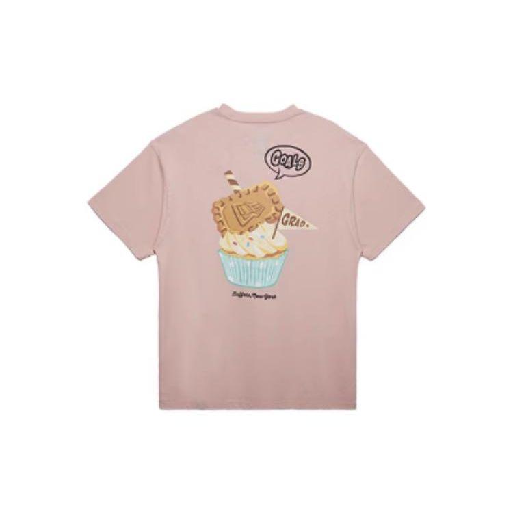 New Era SS23 Back Print Round Neck Casual Short Sleeve T-Shirt Unisex Tops Pink 13718805