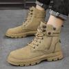 Men's Works Boots Spring Autumn Anti-slip Waterproof Male Sneakers Desert Tactical Boots Outdoor Travel Wear-resistant Man Shoes