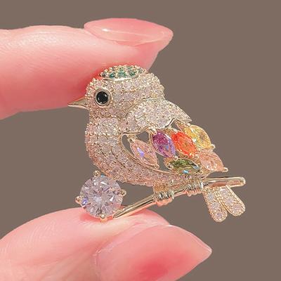 Strass-Specht-Brosche, High-End-Damenbekleidung Brustblumen-Accessoire-Brosche