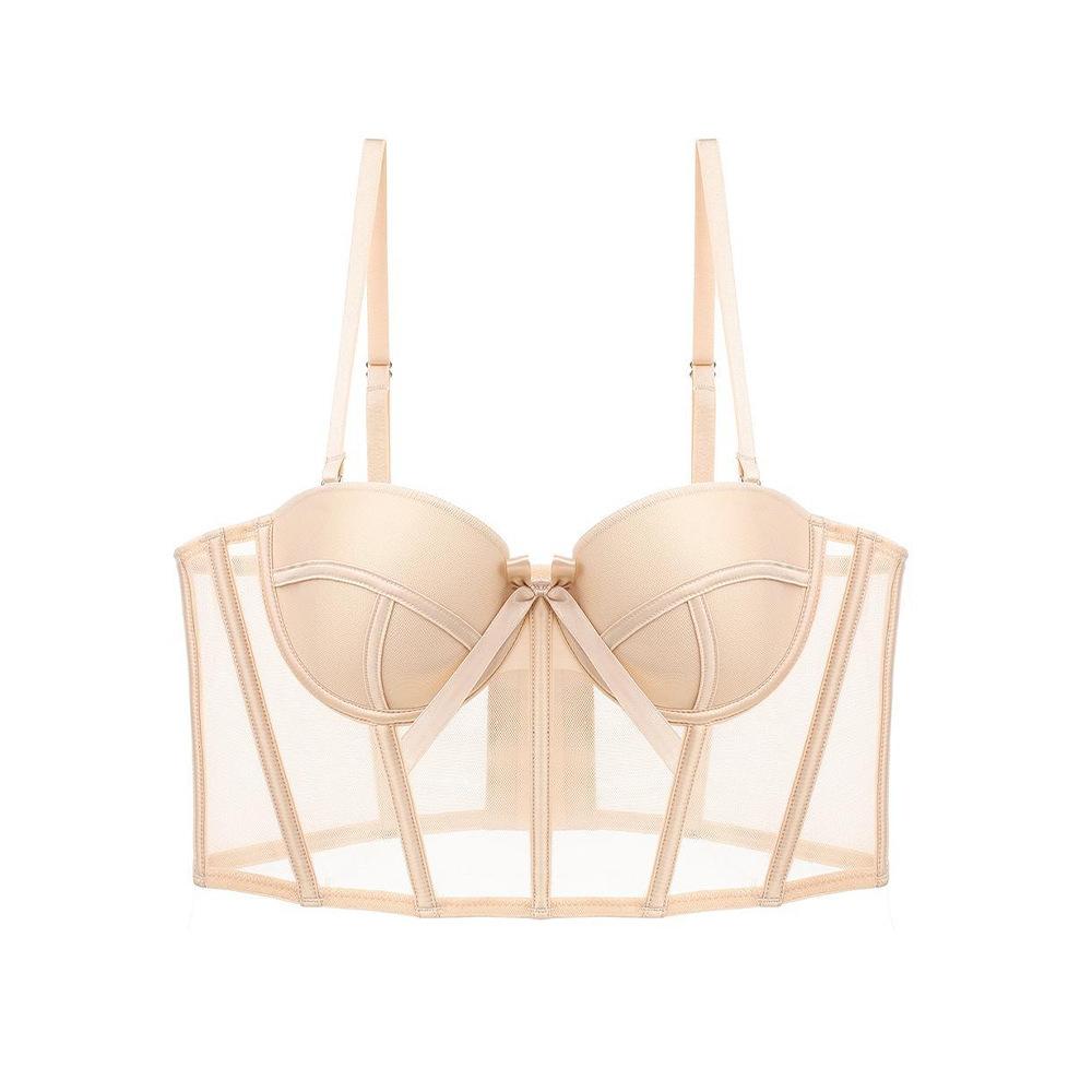 

Французский сексуальный бюстгальтер на мягкой косточке, корректирующее белье в форме жилета, женский бюстгальтер для маленькой груди с эффектом пуш-ап, предотвращающий провисание 85C