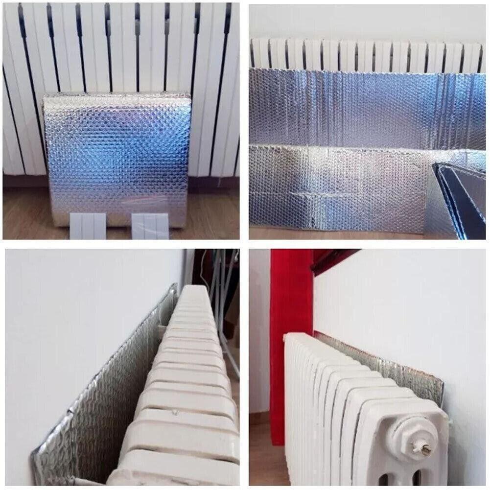 60cmx5m Radiator Insulation Film Radiator Heat Reflector Back Foil Heat Reflective 5M Heat Energy Saving Film Pad