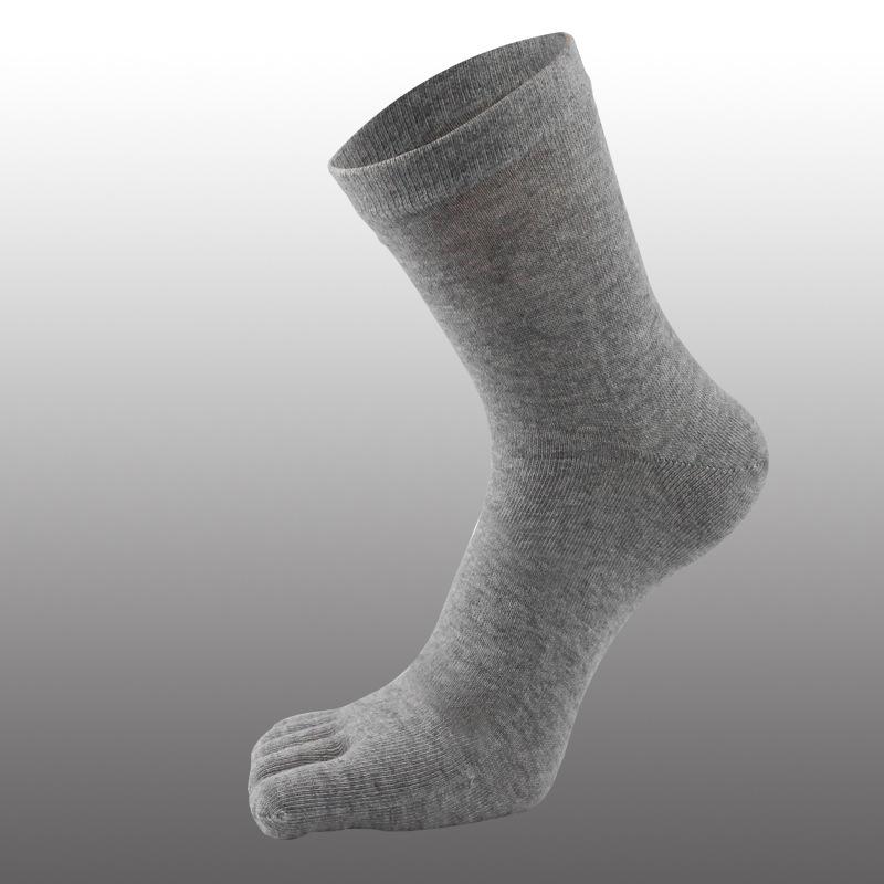 Herrstrumpor med fem tår i bomull, svettabsorberande, enfärgade, kort skaft
