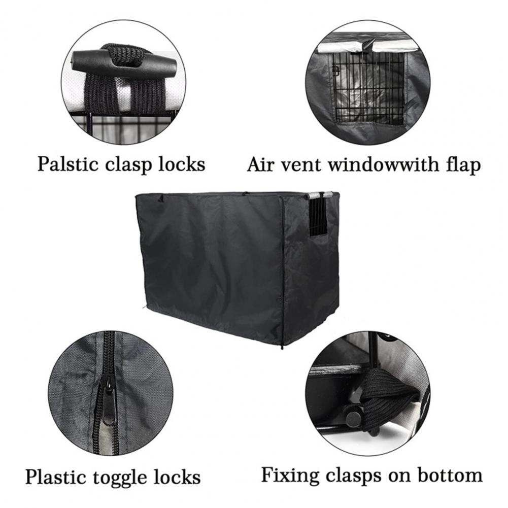 Convenient Pet Crate Cover Oxford Cloth Sun Pet Kennel Case Breathable Zipper Closure Dog Cage Cover Pet Supply