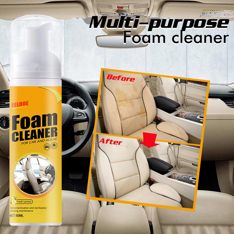 Multi-Purpose Car Interior Foam Cleaner Liquid 60/120ml Strong Stain Remover Spray Auto Leather Seat Clean Decontamination Agent