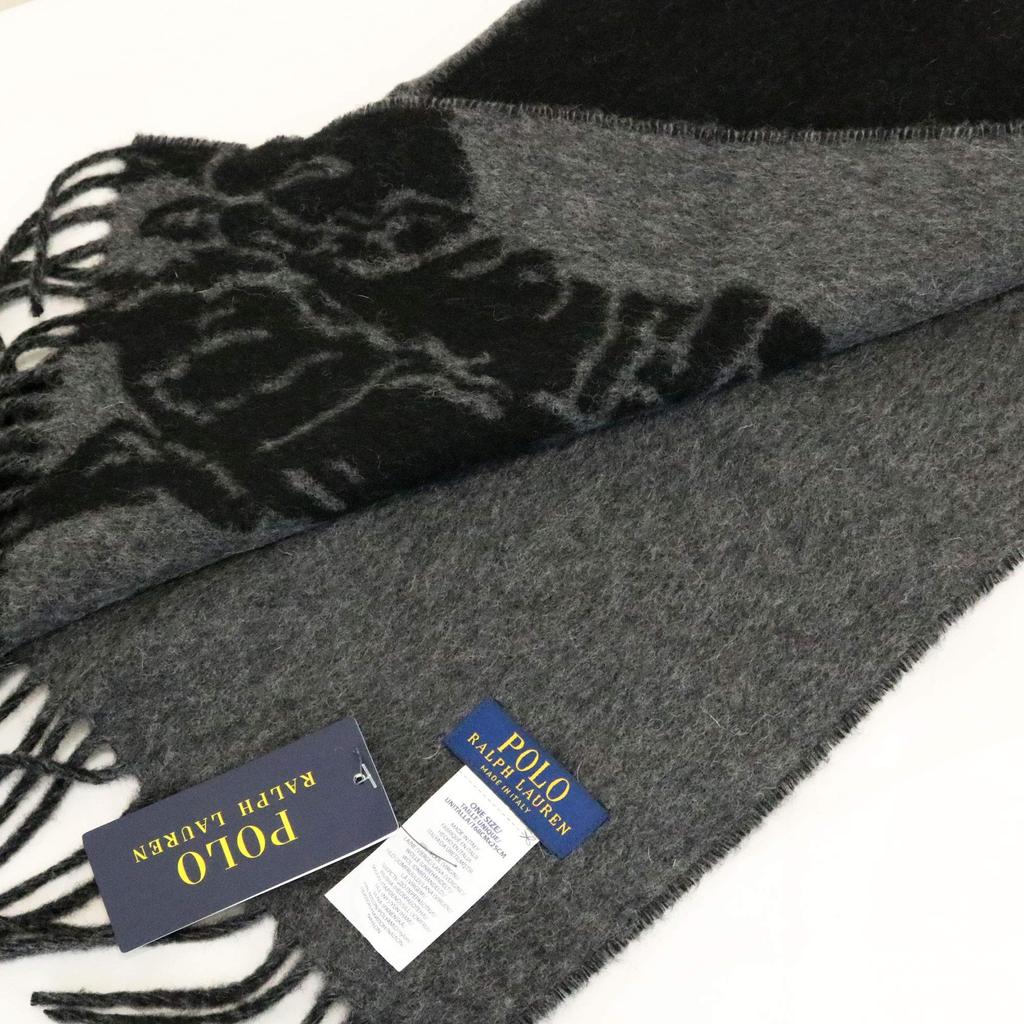 Polo Ralph Lauren Wool Muffler PC0454 Big Pony Polo 2 Color (Black) [Item]