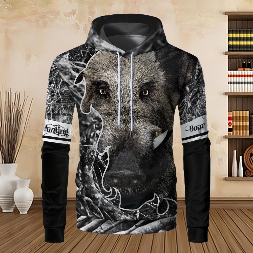 Sudaderas Para Hombres Caza De Jabalí Naranja Camo 3D Prin Unisex Harajuku Canguro Bolsillo Casual Calle Sudadera Pulóver Sudaderas Con Capucha