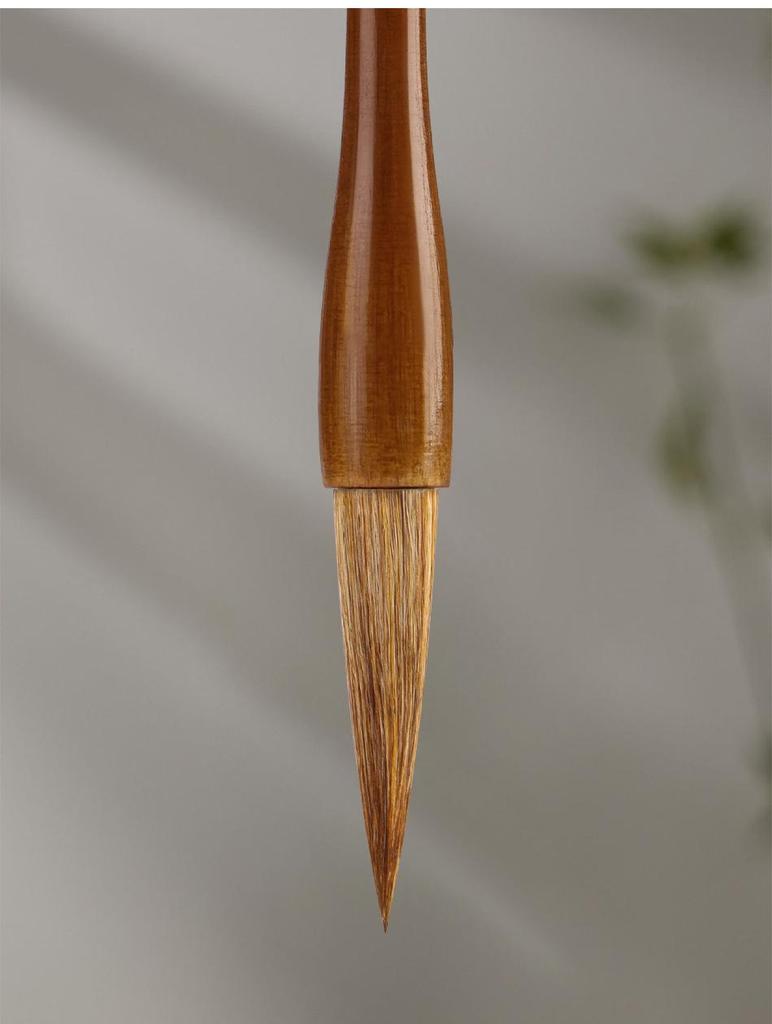 Elegant Quiet Wolf Hair Brush for Beginners: Chinese Painting & Calligraphy Practice, Large Character, Professional Grade Stationery.