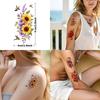 9pcs Temporary Tattoo Waterproof Long-lasting Body Stickers Sunflowers Dahlias Butterflies For Adult Shoulders Back