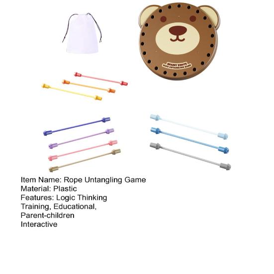 Kids Bear Rope Untangling Game Logic Thinking Focus Training Rope Board Game Parent-children