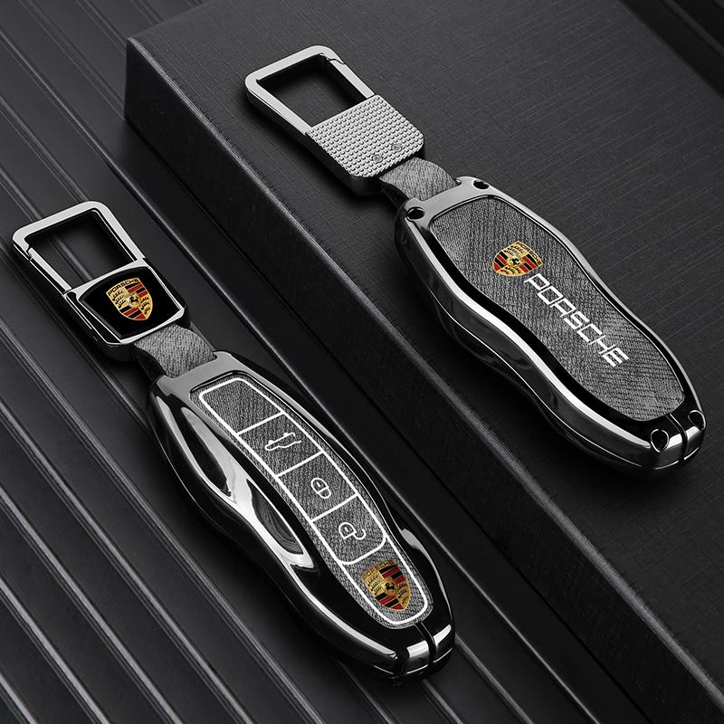 Zinc Alloy Car Key Case Cover Shell For Porsche Panamera Spyder Carrera Macan Boxster Cayman Cayenne 911 970 981 991 Accessories