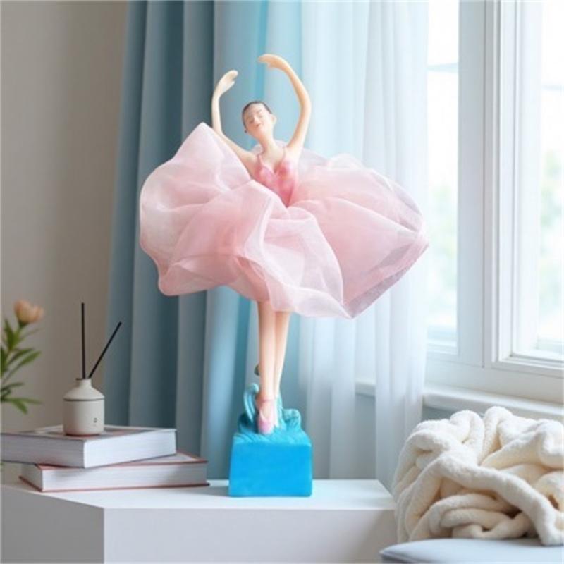 Resin Ballerina Angel Figurine Home Decor Table Centerpiece Ornament For Girls Women Birthday Gift Romantic Nursery Display