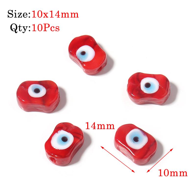 Round Lampwork Evil Eye Beads Liuli Flat Loose Fashion Jewelry For Bead Diy Handmade Bracelets Phone Charm Components