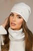 Winter Set Hat with Snood Color Ecru Cameo-Narcissus