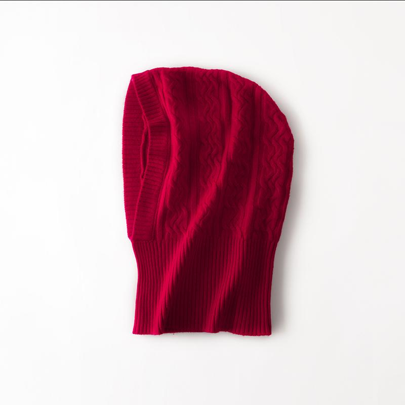 Unisex 100%Wool Knitted Balaclava Winter Ear Face Neck Protect One-Piece Scarf Hat Soft Warm Hooded Beanies Twist False Collar