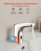 Touchless Bathroom Sink Faucet, Automatic Motion Sensor Restroom Toilet Faucet, Hands-Free Adjustable Cold Hot Single Handle Water Mixer Battery
