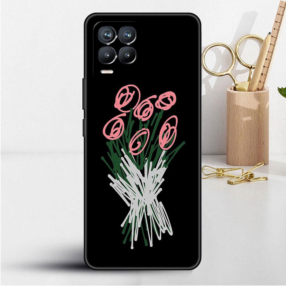 Case For Realme 8 C21y GT Neo 2 3 8i C21 7 C11 6 C12 C35 C3 GT 9 Pro C12 Silicone TPU Phone Cover Flower