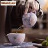 170ml Hand-painted Carved Peony Teapot Vintage Tea Infuser Pot Tea Soaking Kettle With Ball Hole White Tea Drinkware Ornaments