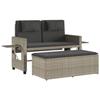 VidaXL Inclinable Garden Bench and Cushions, Patio Seat, Terrace Chair, Outdoor Backyard Park Furniture, 365822
